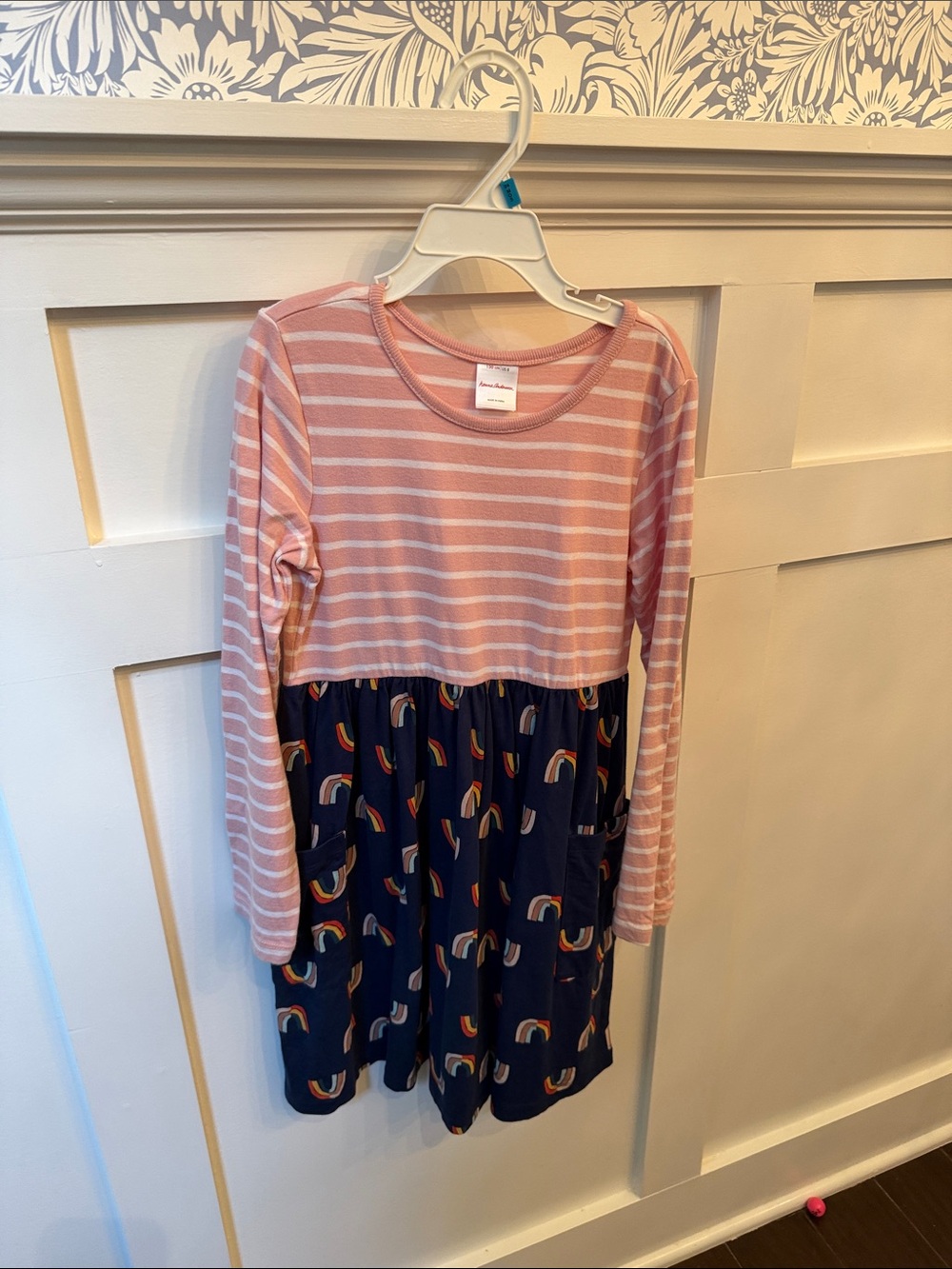 Hanna Andersson Pink & White Striped Knit Top